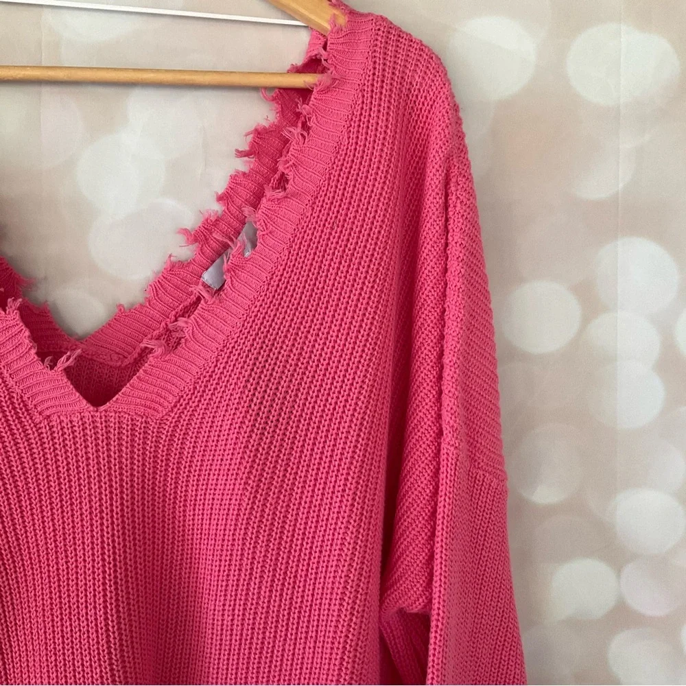 FATE Pink Fringe Knit Sweater - Picture 4 of 8